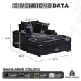 thumbnail image 2 of TUANLUO 44" Single Chaise Lounge Indoor, Corduroy Lounge Chair with Ottoman and Cup Holders, Deep Seat Couch for Living Room, Black, 2 of 7