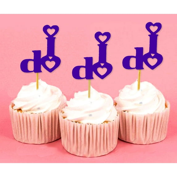 Darling Souvenir, Wedding I Do Cupcake Toppers, Party Dessert Decorations - Pack Of 20