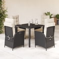 thumbnail image 1 of vidaXL 5 Piece Garden Dining Set with Cushions Black Poly Rattan, 1 of 6