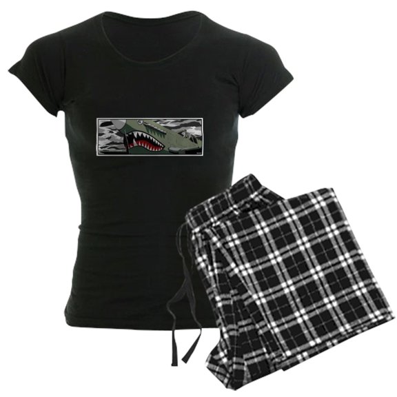 CafePress - P 40 Warhawk Women's Dark Pajamas - Women's Short Sleeve Print T-Shirt and Pants Dark Cotton Pajama Set