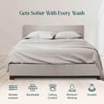 thumbnail image 2 of Pure 1000 Thread Count PIMA Cotton- Sateen Weave 4-Piece Olympic Queen (66" X 80") Silver Single Ply Yarns, Sateen Weave, Fits Mattress 21"inch Deep Pocket, 2 of 3