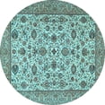 thumbnail image 1 of Ahgly Company Indoor Round Persian Light Blue Traditional Area Rugs, 3' Round, 1 of 4