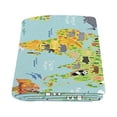 thumbnail image 2 of CADecor Map of the World with Animals Throw Blanket Bed Sofa Blanket 58x80 inches, 2 of 3