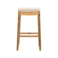thumbnail image 6 of Linon Cessford 32" Backless Indoor Bar Stool, Rustic Brown with Natural Linen Fabric, Includes 1 Stool, 6 of 10