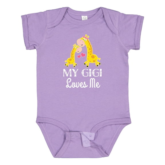 Inktastic Gigi Loves Me Girls Giraffe Granddaughter Girls Baby Bodysuit