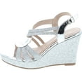 thumbnail image 2 of Forever Happy-09 Women's Glitter Strappy Wrapped Wedge Heel Platform Sandals, 2 of 7