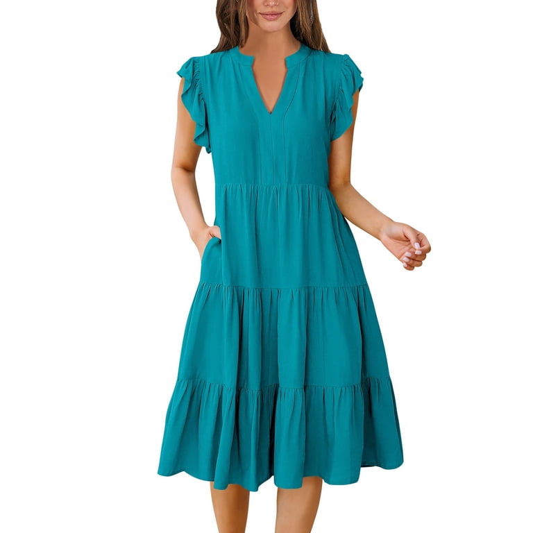 turquoise casual dresses Dress - Floral Embroidered Dress - Lace-Up Mini Dress fits waist around 26 Turquoise Cove Blue Mini Dress