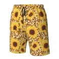 thumbnail image 4 of Vsdgher Abstract Leopard Print Sunflower Men's Beach Shorts, Surfing shorts, Swim trunks, Quick Dry Swim Trunks for Surfing Beach Fun -XX-Large, 4 of 6
