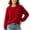 *Red, variant on ClodeEU Women's Crew Neck Loose Long Sleeve Knit Sweater Top,Soft Solid Color Casual Pullover Beige,Women's Plus Free Size