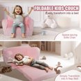thumbnail image 2 of VEVOR Kids Couch, 2-in-1 Toddler Chairs Comfy, Toddler Couch Sofa Bed Fold Out, Convertible Sofa to Lounger, Kids Chair Seat Playroom Furniture for Kids Girls  Boys, Pink, 2 of 10