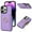 purple, variant on Decase Wallet Case for iPhone 15, Shockproof PU Leather Credit Card Slot with Built-in Rotation Ring Holder Stand Protective Cover Case , pink
