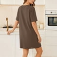 thumbnail image 5 of Busydd Women's Casual Dresses Basic Short Sleeve Solid Color T Shirt Dress Comfortable Round Neck Summer Dress with Pockets S, 5 of 6