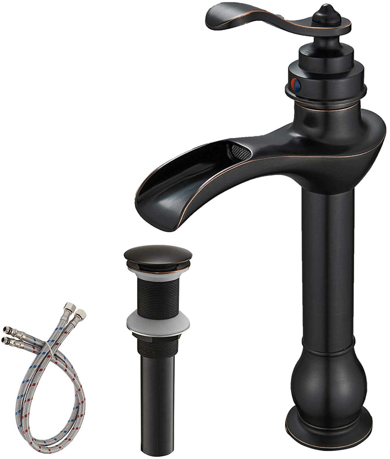 NEW Oil Rubbed Bronze Bath Waterfall  Vessel Basin Sink Taps Mixer Faucets 