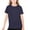 01 Navy, variant on Freshbabe Children's Solid Color Printed Casual Loose Top Girls' Round Neck Fashion Short Sleeve T-Shirt