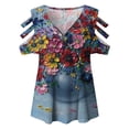 thumbnail image 4 of Top con cremallera y cuello en V de manga corta con hombros descubiertos para mujer con blusa recortada Pompotops  hkajfhjk466171, 4 of 4