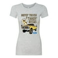 thumbnail image 2 of Wild Bobby, Driving Trucks and Taggin Bucks Retro Ford F150 Hunting, Cars and Trucks, Women Slim Fit Junior Tee, Heather Grey, Small, 2 of 4