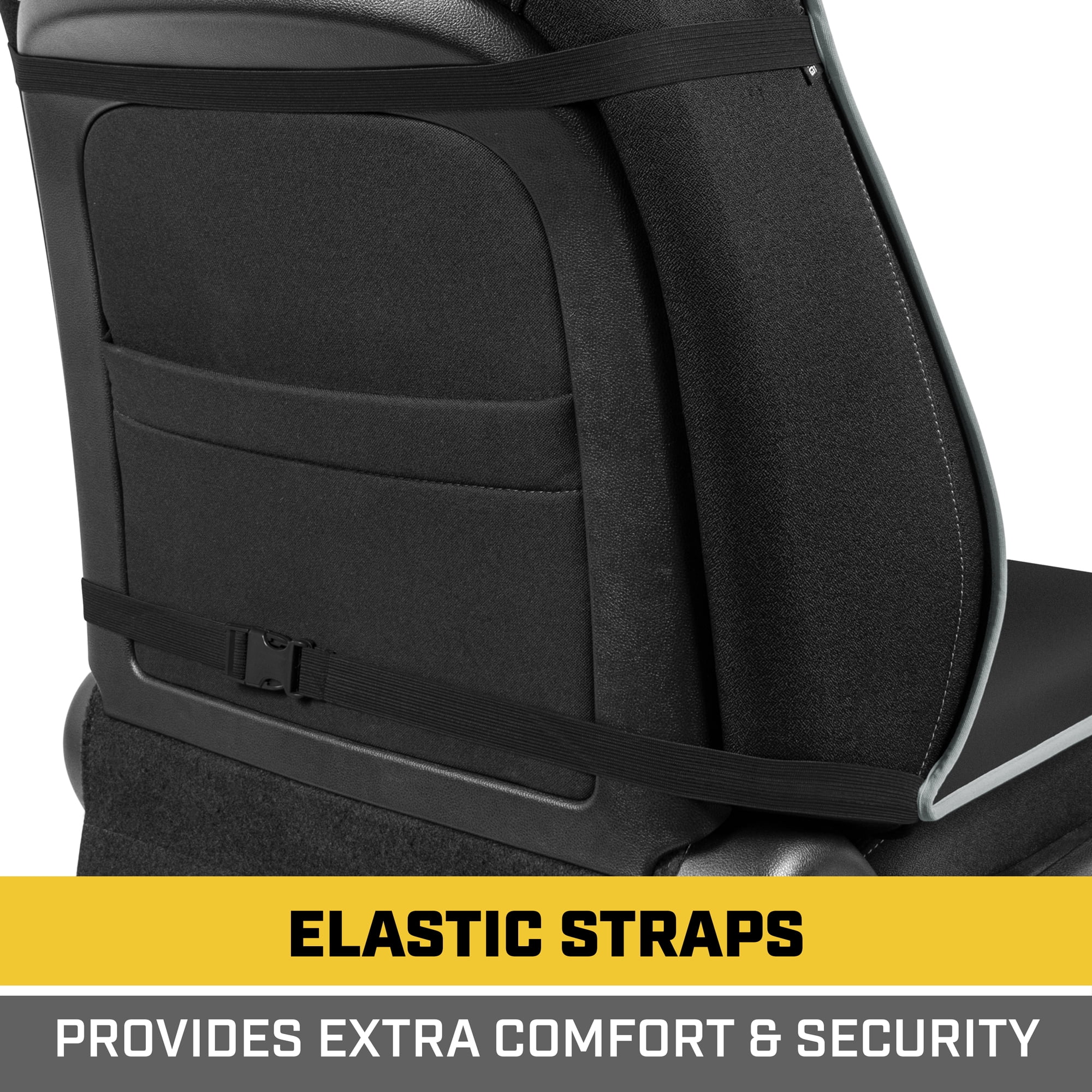 CAT® Waterproof Car Seat Cover for Front Seats, 1 Piece with Gray Trim – Durable Neoprene Seat Cover for Cars, Fits 95% of Cars Trucks SUV, Ideal Seat Protector for Leather Seats