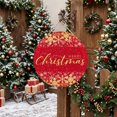 thumbnail image 5 of Welcome Sign for Front Door, Merry Christmas Round Metal Wall Art Wreaths, Winter Snowflake Xmas Red Outdoor Indoor Wall Hanging Sign for Porch Decor Housewarming Gifts 11.8 Inch, 5 of 8