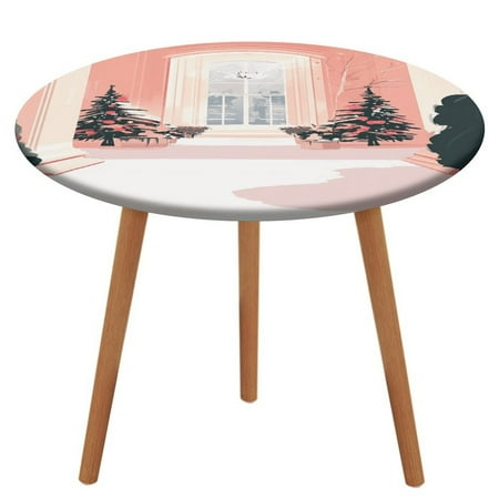 

Christmas Tree (34) Round Fitted Tablecloth Elastic Table Cover Waterproof Dining for Indoor Outdoor Decor Table Cloth