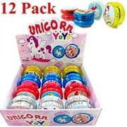 LA WHOLESALE STORE 12 Light Up Unicorn Yo-Yo's Party Bag Fillers Favors Flashing Toys Unicornio LED