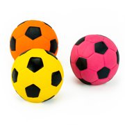 Chiwava Squeaky Latex Rubber Dog Toy Balls for Small Medium Dogs Interactive Chew Sound Fetch Play 2.7 Football 3 Pack