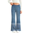 thumbnail image 3 of Angala Toddler Girls Denim Pants Graphic Flared Leg Jeans With Lace Trim Fall Casual Girls Trousers Size 2-3 Years, 3 of 9