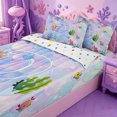 thumbnail image 3 of meiyoeat marine Monogrammed D Design Zipper Twin Comforter Sets with Fitted Sheet and 2 Pillowcases,Sequins Mermaid Print Initial Zipper Bedding Set,Reversible,4-Piece, 3 of 7