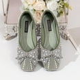 thumbnail image 2 of Tao Tao Women's Rhinestone Flats Square Toe Low Heel Wedding Flats Work Business Flats Comfortable Women Dress Flats Shoes Green 41, 2 of 8
