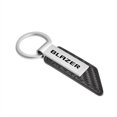 thumbnail image 2 of iPick Image for Chevrolet Blazer Silver Metal Plate Carbon Fiber Texture Black PU Leather Key Chain, Official Licensed, 2 of 5