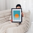 thumbnail image 5 of Sunset Ocean Minimalist Art - Illustration Abstract Sunset Waves Ocean Geometric Minimalist Modern Art Black Framed Wall Art Print 5 x 7 inches, 5 of 7
