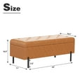 thumbnail image 5 of Andeworld Ottoman with Storage Bench, Modern Velvet Upholstered Rectangular Tufted Footstool Bench, Large Storage Bench for Bedroom,Living Room,Entryway (Brown), 5 of 6