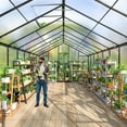 thumbnail image 6 of MUCHANT 10x18 FT Greenhouse for Outdoors, Walk-in Large Aluminum Frame Greenhouse with Quick Setup Structure and Roof Vent for Garden Backyard, Black, 6 of 7
