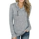 thumbnail image 2 of Camisa ajustada de poliéster de manga larga para mujer con cremallera en el cuello para otoño invierno gris S, 2 of 5