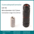 thumbnail image 2 of 10 Piezas IP68 Conector Eléctrico A Prueba de Agua Cable de Alambre Cable Duro para Exteriores de 3 Pines Conector de Terminal de Conductor de Empuje Rápido, 2 of 5