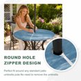 thumbnail image 4 of Round Outdoor Tablecloth with Umbrella Hole and Zipper, Vintage Blue Tablecloth with Elastic Waterproof, Modern Abstract Art Ombre Patio Table Covers for 36" - 44" Picnic Pool Tables, 4 of 9