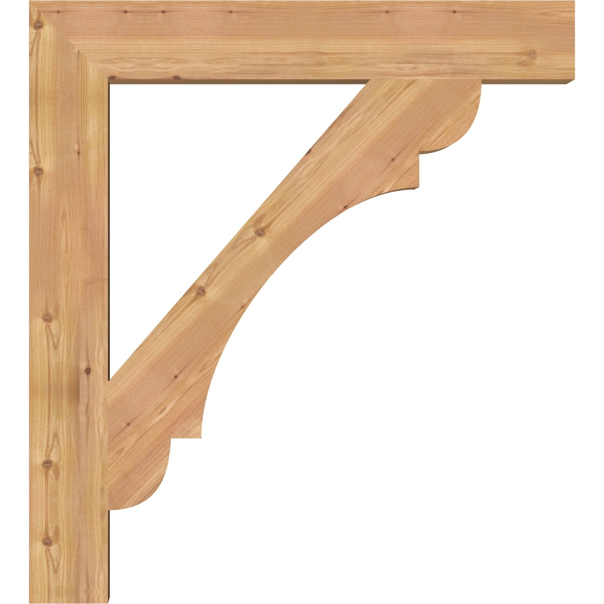 Ekena Millwork 5 1/2"W x 38"D x 42"H Olympic Block Smooth Bracket, Western Red Cedar