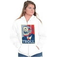 thumbnail image 3 of Troll Face Meme Big Smiley Internet Zip Up Hoodie Men's Women's Brisco Brands X, 3 of 6