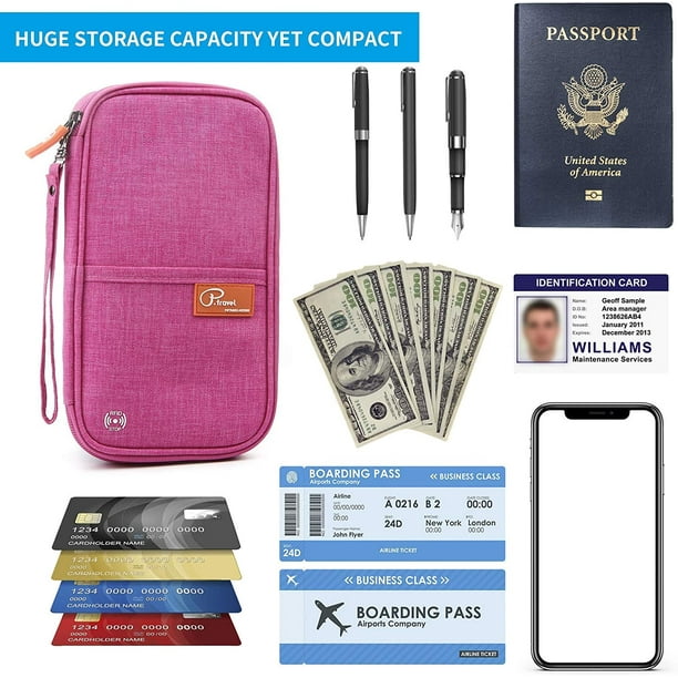 Portefeuille de voyage familial Passeport Sac de rangement Porte-documents  Carte Pochette Organisateur Étui
