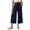 Navy, variant on biudgviw Capris for Women with Pockets High Waist Pull On Pajama Pants Comfy Casual Wide Leg Capri Pants for Workout Yoga