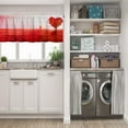 thumbnail image 5 of LALILO Kitchen Curtain Valance Tree Love Red Heart Shaped Rod Pocket Window Curtain 52"x 18" Set of 2, 5 of 5