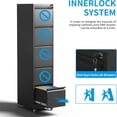 thumbnail image 4 of IKIMI 5-Drawer Vertical File Cabinets with Lock, Portable Rolling Metal Filing Cabinet for Legal/Letter/A4 Files, Black, 4 of 6
