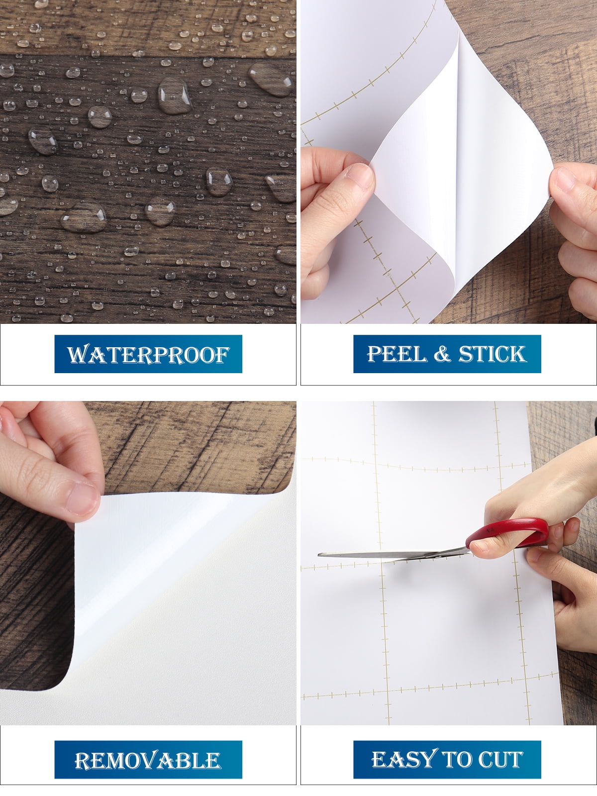 FunStick Brown Slats Wood Wallpaper Peel and Stick Wood Contact