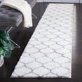 thumbnail image 2 of SAFAVIEH Tahoe Thelma Quatrefoil Shag Runner, 2' x 9', White/Grey, 2 of 8
