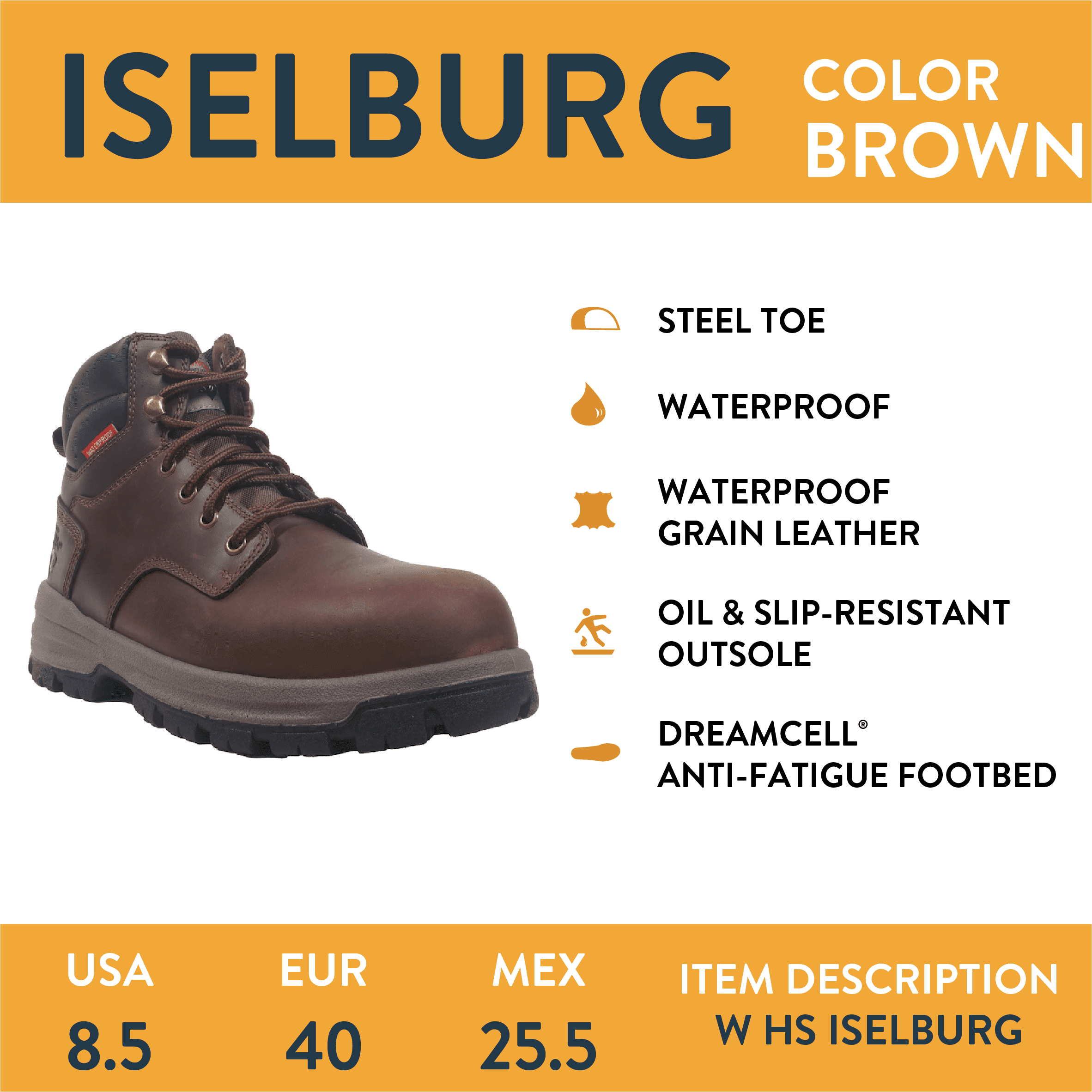 Herman Survivors Women's Iselburg Steel Toe Work Boots, Sizes 6-11