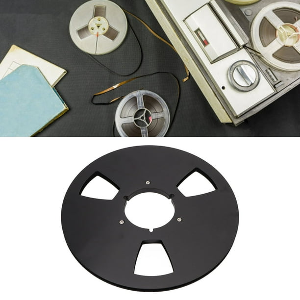 Recording Tape Reel, 3 Hole Universal Bend Resistant Easy Use Aluminum  Alloy 1/4 10 Inch Empty Tape Reel For Reel Tape Recorder Accessory  Silver,Black 