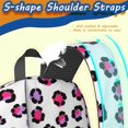 thumbnail image 4 of Black and Pink Leopard Print 17" Waterproof Oxford School Backpacks for Teens, S-Shape Padded Straps, for School, Travel, Hiking, Camping, 4 of 4
