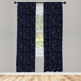thumbnail image 3 of Ambesonne Blue Sky Window Curtains, Stars Constellation Art, Each 28" W x 95" L, Dark Night Blue White, 3 of 3
