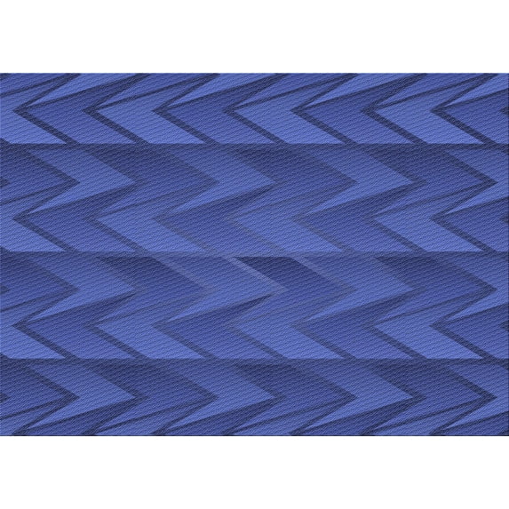 Ahgly Company Indoor Rectangle Patterned Blue Ribbon Blue Area Rugs, 7' x 10'