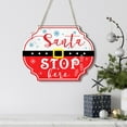 thumbnail image 3 of Christmas Hanging Door Sign Santa Stop Here Ornament Front Door Wooden Sign, 3 of 3