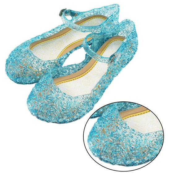 LULULION 1 Pair Little Girl Dress Up Shoes Jelly Sandals Sky Blue High Heel for Parties